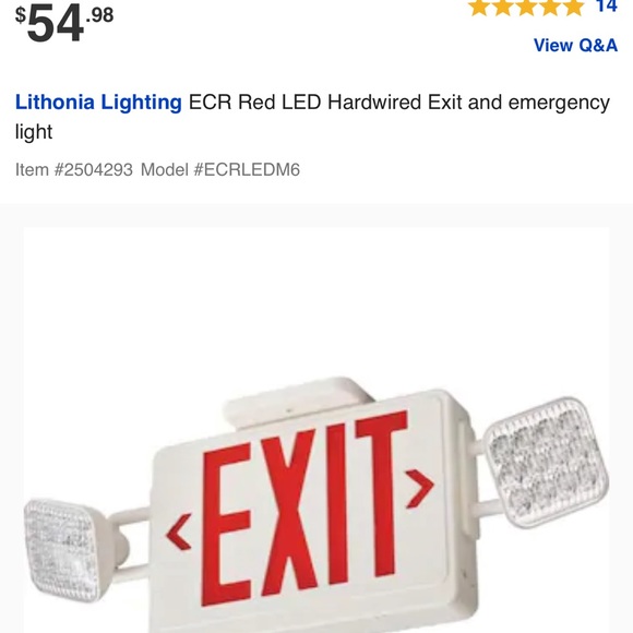 LED hardwired exit and emergency light - Picture 3 of 3